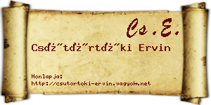 Csütörtöki Ervin névjegykártya